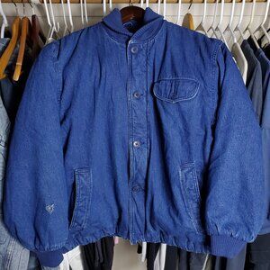 Vintage 1990s polo ralph lauren denim bomber flight jacket size m-l rare usa 90s